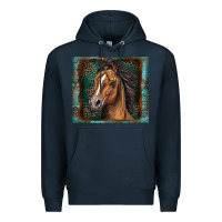Navy western horse Premium Hoodie - Zillion Design Studio