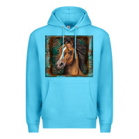 Ocean Blue western horse Premium Hoodie - Zillion Design Studio