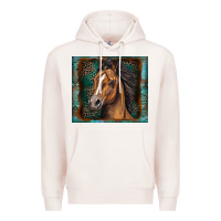 Pale Pink western horse Premium Hoodie - Zillion Design Studio