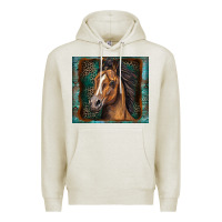 Oatmeal Heather western horse Premium Hoodie - Zillion Design Studio