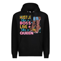 Black hustle like a boss live like a queen Premium Hoodie - texasbilliewilder