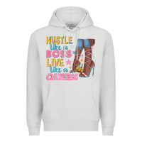 Dove Grey hustle like a boss live like a queen Premium Hoodie - texasbilliewilder