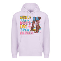 Lilac hustle like a boss live like a queen Premium Hoodie - texasbilliewilder