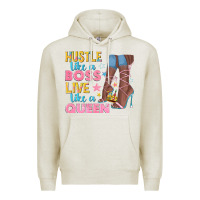 Oatmeal Heather hustle like a boss live like a queen Premium Hoodie - texasbilliewilder
