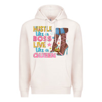 Pale Pink hustle like a boss live like a queen Premium Hoodie - texasbilliewilder