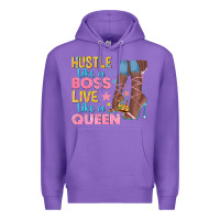 Purple hustle like a boss live like a queen Premium Hoodie - texasbilliewilder