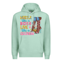 Seafoam hustle like a boss live like a queen Premium Hoodie - texasbilliewilder