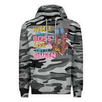 Slate Camo hustle like a boss live like a queen Premium Hoodie - texasbilliewilder
