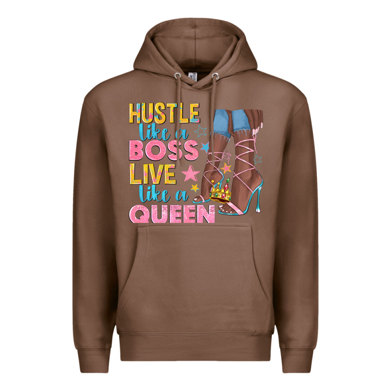 Hustle Like A Boss Live Like A Queen Premium Hoodie by texasbilliewilder | Teevron