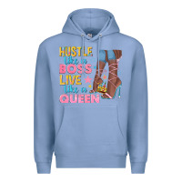 Colony Blue hustle like a boss live like a queen Premium Hoodie - texasbilliewilder