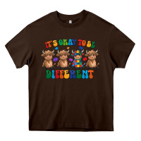 Chocolate Brown Its Okay To Be Different Heavy Core Tee - CowhideDigitalArt