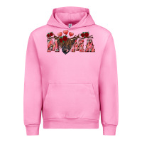 Fuchsia Pink Valentine's day mama black highland cow Urban Hoodie - RanaPortraitStore