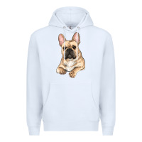White French bulldog sitting Premium Hoodie - RanaPortraitStore