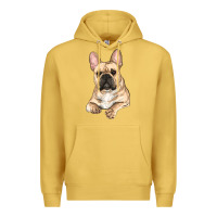 Antique Gold French bulldog sitting Premium Hoodie - RanaPortraitStore