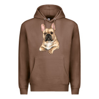 Chestnut French bulldog sitting Premium Hoodie - RanaPortraitStore