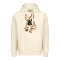 Sandshell French bulldog sitting Premium Hoodie - RanaPortraitStore