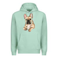 Seafoam French bulldog sitting Premium Hoodie - RanaPortraitStore