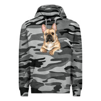 Slate Camo French bulldog sitting Premium Hoodie - RanaPortraitStore