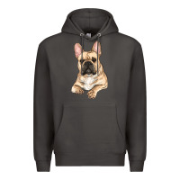 Smoke French bulldog sitting Premium Hoodie - RanaPortraitStore