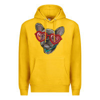 Lemon french bulldog with love glasses Premium Hoodie - RanaPortraitStore