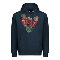 French Bulldog With Love Glasses Premium Hoodie | Teevron