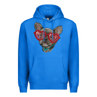 True Royal french bulldog with love glasses Premium Hoodie - RanaPortraitStore