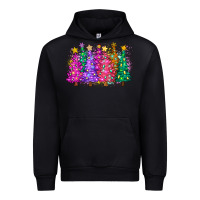 Black christmas trees and lights Urban Hoodie - Zillion Design Studio