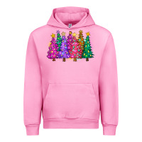 Fuchsia Pink christmas trees and lights Urban Hoodie - Zillion Design Studio