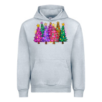 Heather Grey christmas trees and lights Urban Hoodie - Zillion Design Studio