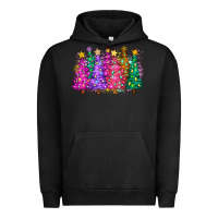 Pigment Black christmas trees and lights Urban Hoodie - Zillion Design Studio