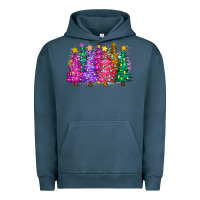 Pigment Midnight Navy christmas trees and lights Urban Hoodie - Zillion Design Studio