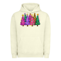Pigment Pistachio christmas trees and lights Urban Hoodie - Zillion Design Studio