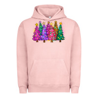 Pigment Salmon christmas trees and lights Urban Hoodie - Zillion Design Studio