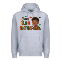 Heather Grey i am black history afro black boy child juneteenth Premium Hoodie - texasbilliewilder