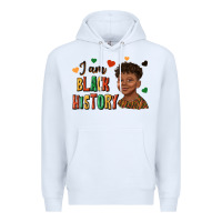 White i am black history afro black boy child juneteenth Premium Hoodie - texasbilliewilder