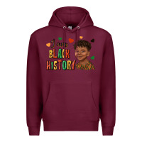 Burgundy i am black history afro black boy child juneteenth Premium Hoodie - texasbilliewilder
