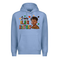 Colony Blue i am black history afro black boy child juneteenth Premium Hoodie - texasbilliewilder