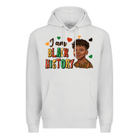 Dove Grey i am black history afro black boy child juneteenth Premium Hoodie - texasbilliewilder