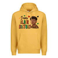 Mustard i am black history afro black boy child juneteenth Premium Hoodie - texasbilliewilder