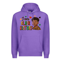 Purple i am black history afro black boy child juneteenth Premium Hoodie - texasbilliewilder