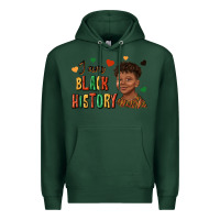 Sports Green i am black history afro black boy child juneteenth Premium Hoodie - texasbilliewilder