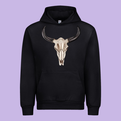 Urban Hoodie western bull skull tbw