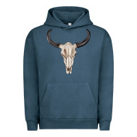 Pigment Midnight Navy western bull skull tbw Urban Hoodie - texasbilliewilder