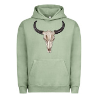 Pigment Oil Green western bull skull tbw Urban Hoodie - texasbilliewilder