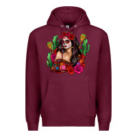Burgundy mexico girl Premium Hoodie - Zillion Design Studio