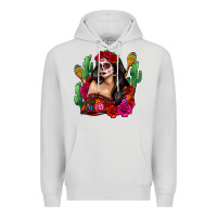 Dove Grey mexico girl Premium Hoodie - Zillion Design Studio