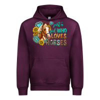 Mauve Wine western just a girl who loves horses Urban Hoodie - texasbilliewilder