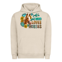 Pigment French Oak western just a girl who loves horses Urban Hoodie - texasbilliewilder