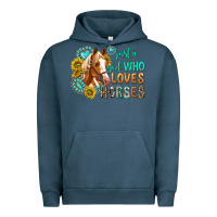 Pigment Midnight Navy western just a girl who loves horses Urban Hoodie - texasbilliewilder