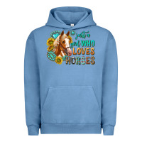 Pigment Pebble Blue western just a girl who loves horses Urban Hoodie - texasbilliewilder